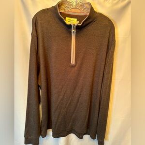 The Normal Brand Men's Size XXL 1/4 Zip Sweater Puremeso Brown Embroidered Logo‎